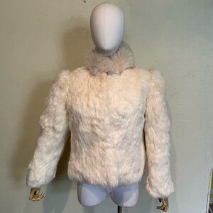 Vintage 1980’s cropped rabbit fur jacket. Size medium